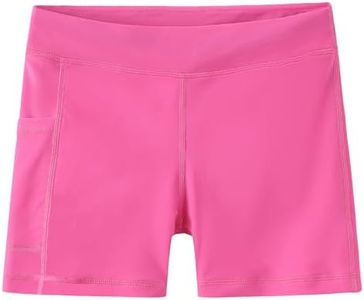 Dovio Girls' Swim Shorts, UPF 50+ Sun Protection Fully Lined Pockets Quick-Dry Soft Board Short for Beach Pool (Pink, 10)