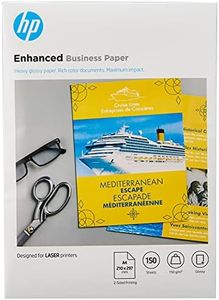 HP Enhanced Business Photo Paper, CG965A, 150 hojas de papel fotográfico brillante avanzado, compatible con impresoras láser, A4, peso del material de impresión 150 g/m²