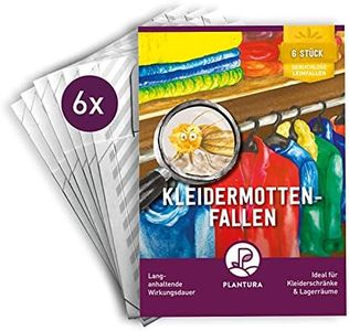 Plantura Kleidermotten-Fallen, geruchlose Pheromonfallen, ergänzt Mottenbekämpfung, 6 Stück