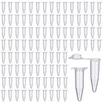 Micro Centrifuge Tubes,100 PCS 1.5ML Plastic Vials with Attached Snap Cap Graduated Microcentrifuge Tubes for Test Vials Sample Lab