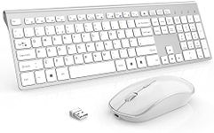 Wireless Keyboard and Mouse Combo Rechargeable J JOYACCESS Keyboard and Mouse 2.4G Portable Ergonomic for Windows, PC, Laptop,Tablet