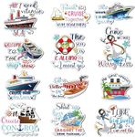 12 Pcs Summer Funny Cruise Door Magnets Stickers Fridge Refrigerator,Sea Navigation Ship Magnet Car Door Fridge Magnetic Decor Whiteboards for Cabin Party Birthday Kitchen Locker Decor