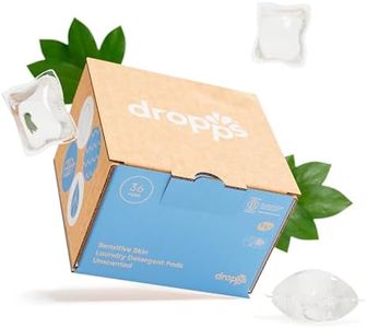 Dropps Sensitive Skin & Baby Laundry Detergent Pods: Unscented | 36 Count | Free of Dyes and Fragrances | HE | Safe & Gentle | Powered by Natural Plant-Based Ingredients | Dermatologist Tested