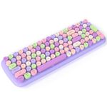 KNOWSQT Bluetooth Keyboard - Purple Colorful Multi Device Wireless Typewriter Keyboards - Round Keycaps 100 Keys Cute Keyboard for Windows, Laptop, PC, Tablet, iPad, iPhone, Chrome