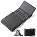 Inateck Foldable Bluetooth Keyboard with Touchpad, 3-Channel Multi-Device Switching, Portable Travel Folding Keyboard with AI Function for iPadOS Android Windows PC Tablet Smartphone