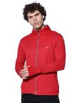 BLUE TYGA Sunscreen Standard Length Jacket Men's Travel Nylon Solid Plain Sports Summer Gym Workout Running Travel Trekking And Sunscreen Jacket For Men Boys Nylon Winter Casual Wear, Red, X-Large