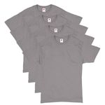 Hanes Men's Essential-t Cotton T-Shirt, Athletic Crimson_Discontinued, Graphite - 4 Pack, Large