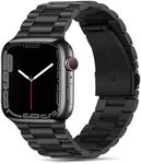 Tasikar Band Compatible with Apple Watch Band 49mm 46mm 45mm 44mm 42mm Premium Stainless Steel Metal Replacement Strap Compatible with Apple Watch Ultra 2 Ultra Series10 9 8 7 6 5 4 3 2 1 SE, Black