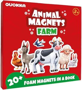 QUOKKA Travel Magnetic Puzzles for Toddlers 1-3 – 20+Pcs Farm Toy Game with Extra-Long Play Book – Fun Travel Game for Kids Ages 3-5 – Strong Magnets for Car Activities – Fun Toddler Puzzle Ages 2-4