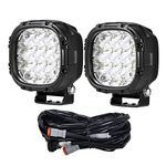 BIGLION.X 4 Inch 160W 18800LM Round LED Offroad Lights Driving Spotlights Fog Light Super Bright Bumper Off Road Driving Light with Wiring Harness IP68 for Pickup Trucks SUV ATV UTV
