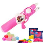 Ascension Double Shot Princess Big Pichkari Plastic Toy Gun Holi Pressure Shot Water Gun Pichkari Tank for Children Holi Pool Party with 100 Balloons & 2 Natural Herbal Gulal Color