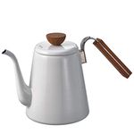 Hario CD Bona Coffee Enamel Drip Kettle with a Capacity of 0.8l, White