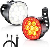 Mohard Bike Lights, [8+12 Modes & USB Rechargeable] Ultra Bright LED Bike Lights Front and Back for Night Riding, IP65 Waterproof, Longer Battery Life Bicycle Lights Set for Cycling/Camping/Backpack