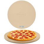 Unicook 14 Inch Round Pizza Baking Stone, Heavy Duty Ceramic Pizza Grilling Stone for Oven and Grill, Thermal Shock Resistant, Ideal for Baking Crisp Crust Pizza, Bread and More, Includes Scraper