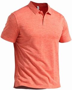 Pioneer Camp Men's Golf Shirt UPF 50+ Quick Dry Polo Shirts Short Sleeve Moisture Wicking Performance Tees Collar Work Shirts Orange