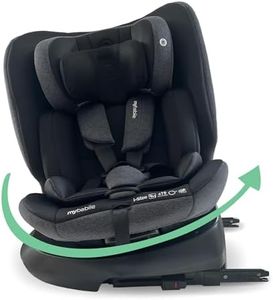 My Babiie MBCS200 360° Spin R129 Baby Car Seat – Top Tether, ISOFIX, Birth to 12yrs (40-150cm), i-Size, ERF, Group 0+/1/2/3, Rotating 360 Swivel - Black