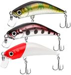 Booms Fishing MI3 Topwater Fishing Lures Minnow Hard Baits Bass Trout Freshwater Saltwater Fish Lure Kit, 2.2"