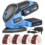 G LAXIA Cordless Sander 20V, Detail Sanders, 20Pcs Sandpapers, 12000 RPM Sanders with Dust Collection System for Tight Spaces Sanding in Home Decoration, Battery and Charger Included