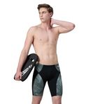 Speedo Men's Endurance+ Hydrosense Print V-Cut Compression Jammer Swimming Trunks | Quick Drying Fabric | UPF 40+ Sun Protection | Chlorine Resistance Swimming Costume | Drawstring Waist