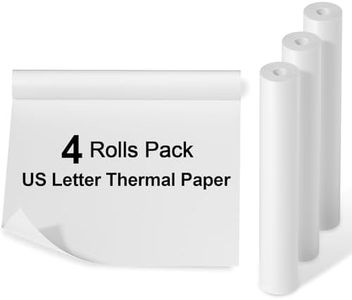 Phomemo US Letter Thermal Paper-White Quick-Dry Continuous Printer Paper, Multipurpose Thermal Paper Compatible M832/M833/M834 Portable Letter Thermal Printer, 8.5"x275 3/5"(216mm*6.5m), 4 Rolls