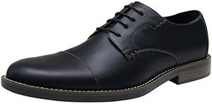 Jousen Men's Dress Shoes Retro Casual Dress Shoes for Men, Cap Toe Black-711, 8