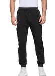 HCSS Mens Joggers Tracksuit Bottoms Men for Running Sports Lounge Slim Fit Cotton with Zip Pockets Elasticated Waist (Black S)