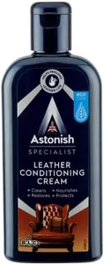 Astonish Specialist Leather Conditioning Cream For Leather Goods, Furniture, Car Seats, Boots & Bags - Conditioner Deep Cleans, Nourishes, Protects & Restores To Prevent Cracking & Drying,250ml Bottle