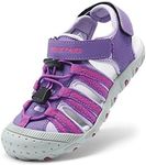 DREAM PAIRS Boys Girls Summer Outdoor Athletic Sport Sandals Walking Hiking Beach Casual Closed Toe Adjustable Multicolor for Toddler/Little/Big Kids,Size 1 Little Kid,All Purple,171111-K