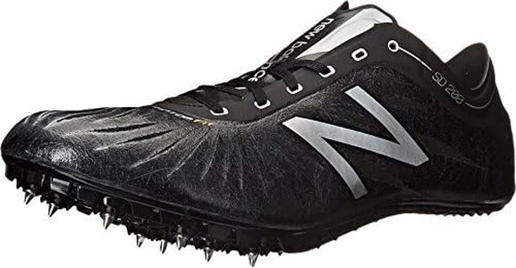 New Balance Women's Short Distance 200 V1 Spike Running Shoe, Black/Silver, 12.5