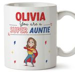 MUGFFINS Personalised Mug for Aunt - in English - You are Super! - Funny Custom Gift - Ceramic 11oz Mug