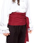 ThePirateDressing Pirate Medieval Renaissance Halloween Costume Large Sash, Red (Linen Fabric, Unfinished Edge)