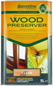 Barrettine Wood Preserver (Clear, 5L) - UV Fade Resistant, Durable & Water Repellent Premier Wood Preserver, Deep Penetrating, Low Odour & Oil Based, Suitable for Outdoor & Indoor Use