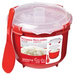 Sistema Microwave Rice Cooker | 2.6 L | Dishwasher Safe Small Rice Cooker | BPA-Free | Red