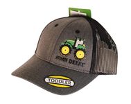 John Deere 3D Rubber Tractor Print Toddler Baseball Hat Cap-Charcoal-One Size, One Size-XL