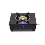 Stuffa Gas Stove single Burner Glass Top Chulha LPG Toughed glass Black Body Royal Cooktop ISI Certified Doorstep Warranty 1 Years (Black)