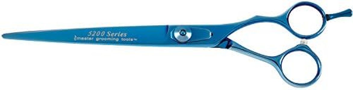 Master Grooming Tools 5200 Blue Titanium Shears — High-Performance Shears for Grooming Dogs - Straight, 7½"