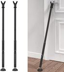 Door Security Bar 19"-47" Adjustable, 2-Pack Door Stoppers for Front Door, Patio Sliding Glass Door, 2-in-1 Door Knob Jammer Bar Stick Heavy Duty, Door Barricade Lock Bar for Home Apartment Safety