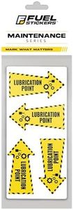 Lubrication Point Stickers (Multi-Directional Arrow) | Grease Point, Grease Here | MRO Labels | Machinery & Equipment - Heavy-Duty, Ultra Durable – USA Made (2x1 inch), 4 Pack
