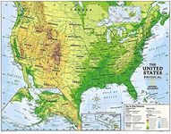 National Geographic Kids Physical USA Education: Grades 4 - 12 Wall Map - Laminated (51 x 40 in) (National Geographic Reference Map)