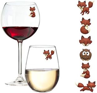 Fox and Owl Wine Glass Charms - Magnetic Drink Markers for Regular or Stemless Glasses by Simply Charmed