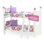 Emily Rose Doll Bunk Bed, 18 Inch Doll Bedroom Furniture 2 Stackable Beds, Wooden 18-in Doll Accessories Bunkbed Set with 18" Doll Bedding & Pillows, Toy Playsets - Compatible with American Girl Dolls