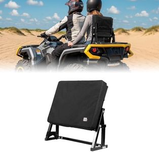 KEMIMOTO Universal ATV Backrest with Storage Pocket, Wide Comfortable Four-Wheeler Backrest, Heavy Duty Steel Frame Compatible with Polaris Suzuki Kawasaki Can Am Grizzly Fourtrax