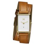 MVMT Signature Square Watches for Women - Premium Minimalist Women’s Watch - Analog, Stainless Steel, 5 ATM/50 Meters Water Resistance - Interchangeable Band - 24mm, Italian Tan, 24 MM, Signature