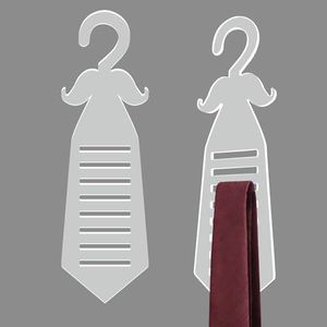 BETAGT Acrylic Tie Rack Hanger, 11.8X 5.9 inch Clear Ties Belt Scarf RackOrganizer, Premium Necktie Organizer Storage Hanger with 8 Holder for Men Retail Closet, Father’s Day Gift, Space Saving