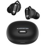 Monster N-Lite 206 Wireless Earbuds Bluetooth 5.4 in Ear Headphones, Bluetooth Ear Buds Built-in Microphone, Touch Control, Comfortable Fit, USB-C Fast Charging, IPX6 Waterproof, 25H Playtime, Black