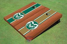 Colorado State University Rams Logo Alternating Rosewood Long Stripe Cornhole Boards CSU 14019