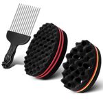 Hair Sponge Brushes, Curls Hair Sponges, Hair Care Sponge Tool for Men, Women Twists, Dreads, Curls (Big & Small Hole)