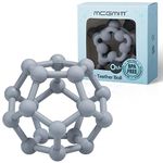 MCGMITT Sensory Balls for Babies and Toddlers to Grip and Teething, BPA-Free Silicone Food-Grade Baby Teether Ball Toys 0-12 Months, 10cm, Newborn Baby Gifts for Early Development (Grey)