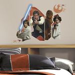 RoomMates Repositionable Star Wars Episode VII: Classic Characters Burst Wall Stickers, Vinyl, Multi, 46x13x2.3 cm