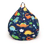 YuppieLife Kids Storage Bean Bag Cover（No Filling）Toy Organizer|Carrying Handle Sofa|Available for Kids and Teenager|Cuddle Chair|Machine Washable and Durable（38“,Dinosaur）